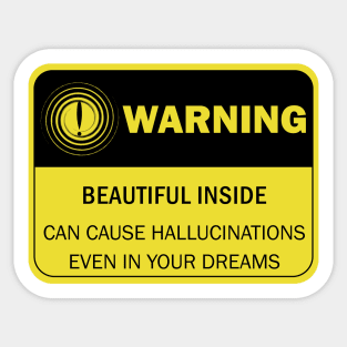 Female Funny Warning Sign Sticker